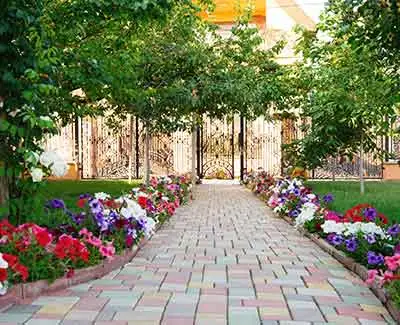 A recent landscape and walkway installed at a home in Jupiter, FL.